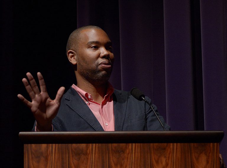 Author and journalist Ta-Nehisi Coates talked to a packed house at the Musical Arts Center.