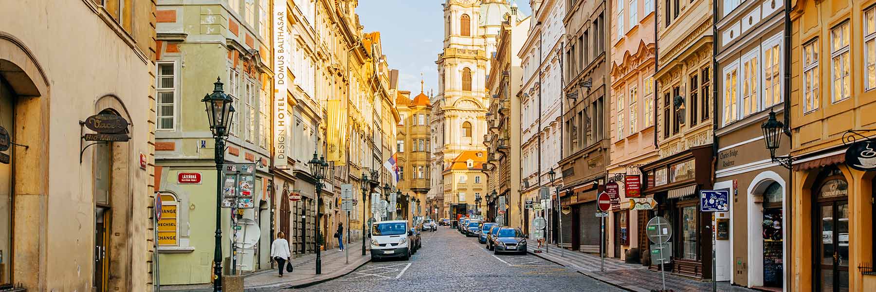 A city street in Prague